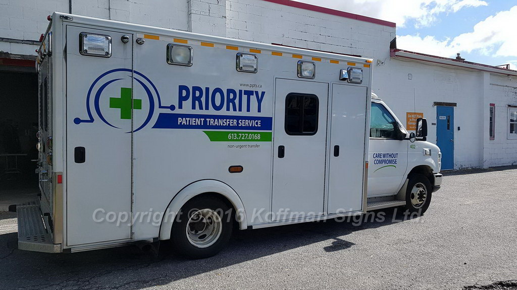 Priority Patient Transfer Service - Vinyl Logo and Lettering